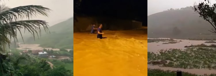 Moradores de Miraí vivem momentos de tensão e várias ruas são alagadas