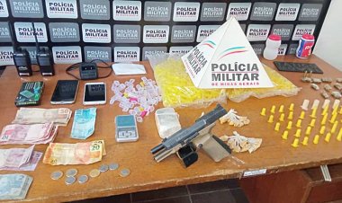 PM em Recreio prende cinco pessoas e apreende arma e drogas