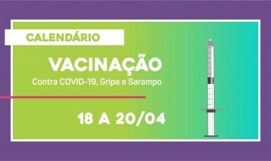Ubá divulga calendário de vacinação contra COVID, Gripe e Sarampo