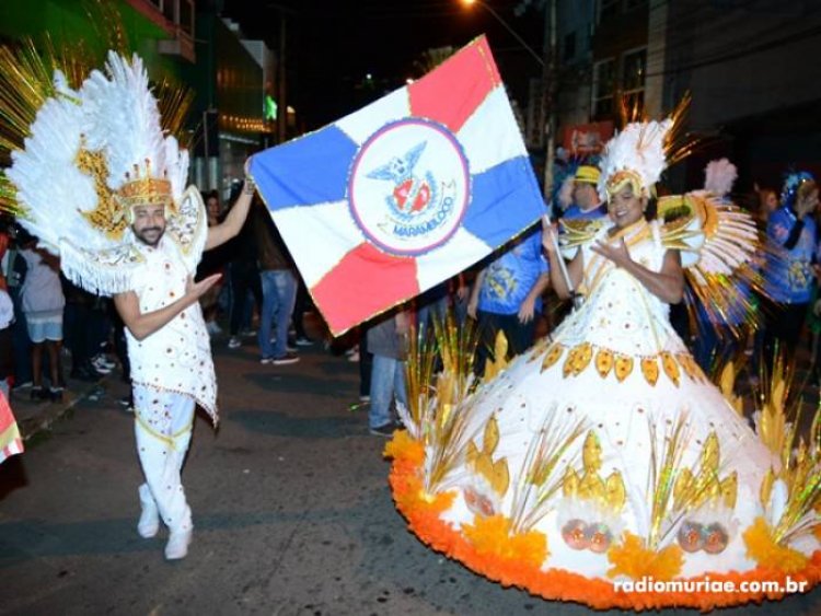 Apesar do frio escolas de samba de Muriaé fizeram bonito desfile na noite deste sábado na Praça João Pinheiro