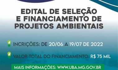 Ubá possui R$ 75 mil para financiamento de projetos ambientais