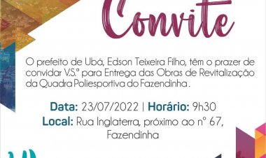 Prefeitura de Ubá entrega obras de revitalização da quadra do Bairro Fazendinha