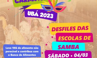 Carnaval Ubá 2023: Desfile das Escolas de Samba acontece no dia 04 de março