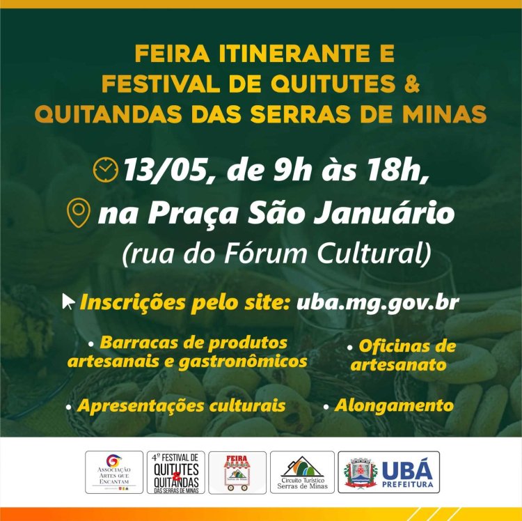 Ubá recebe Feira Itinerante e Festival de Quitutes e Quitandas