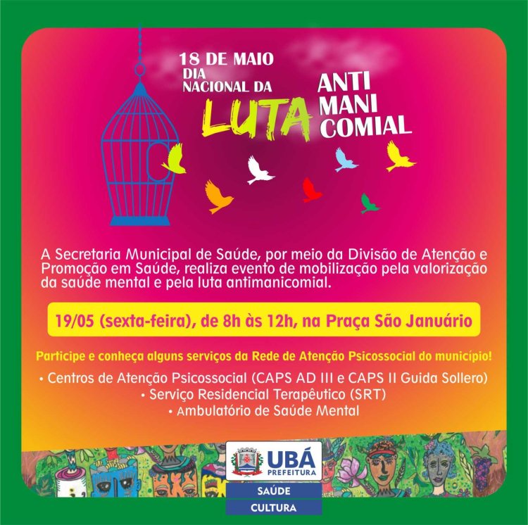 Ubá: Saúde realiza evento em alusão ao Dia da Luta Antimanicomial