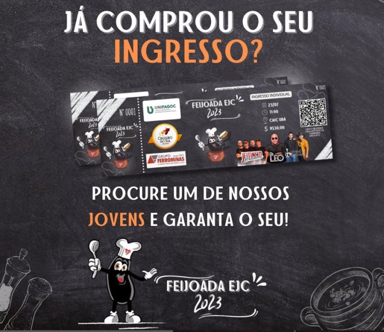 Ingressos da Feijoada do EJC 2023 já estão disponíveis