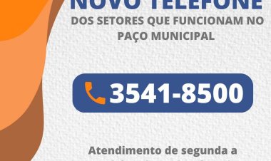 Setores que funcionam no Paço Municipal de Ubá possuem novo número de telefone
