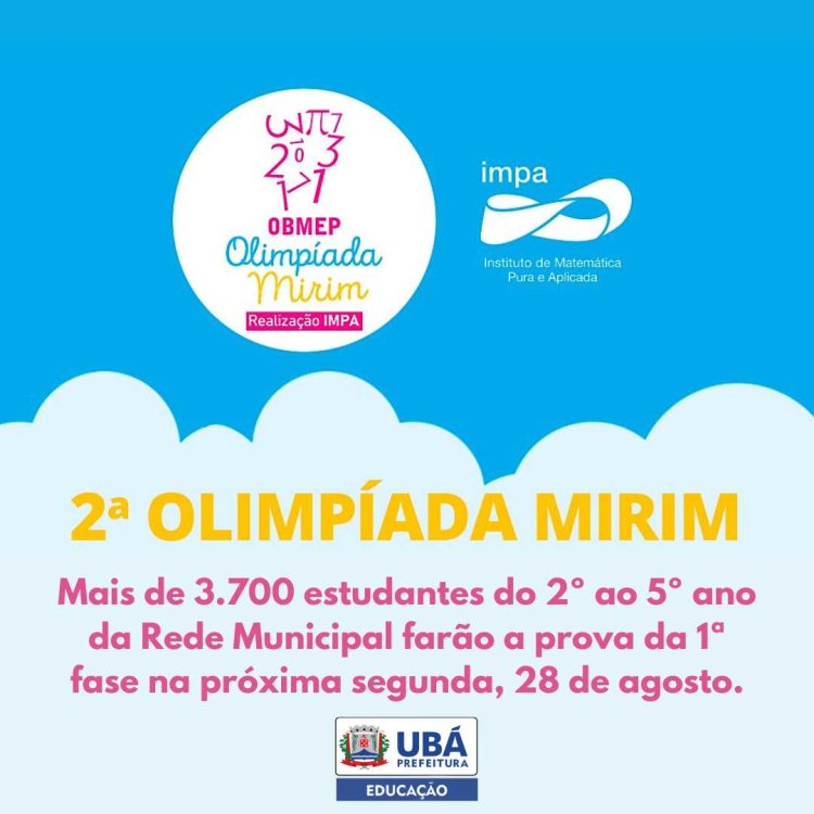 Ubá: Alunos da Rede participam da 2ª Olimpíada Mirim OBEMEP