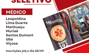 SAMU: Abertas inscrições para o processo seletivo para contratação de médicos