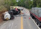 Motorista de carreta morre em colisão na BR-116, em Muriaé