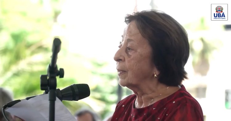 Neide Moreira Michelli discursa na Inauguração do novo Centro Administrativo de Ubá