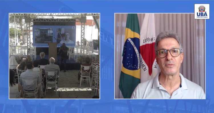 Romeu Zema participa de forma remota da Solenidade de Inauguração do Centro Administrativo de Ubá