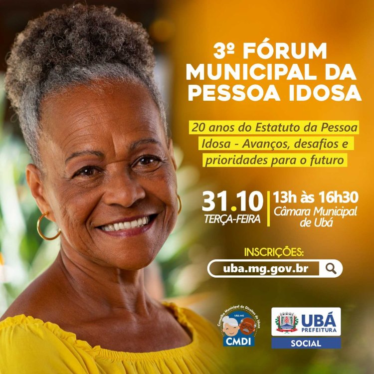 Ubá: Estatuto da Pessoa Idosa será tema de fórum municipal