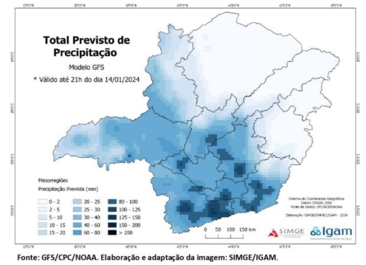 Defesa Civil de Minas Gerais alerta para chuvas intensas neste fim de semana