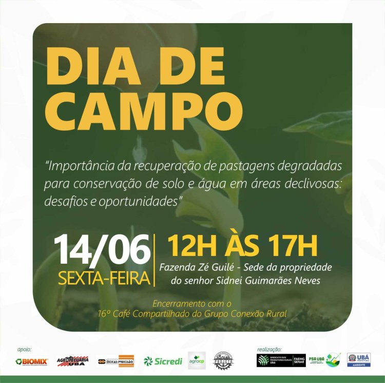 Ubá: Dia de Campo destaca importância da recuperação de pastagens degradadas
