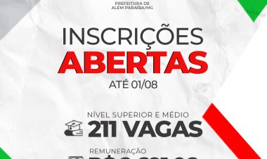 Abertas as inscrições para o Concurso Público da Prefeitura de Além Paraíba/MG