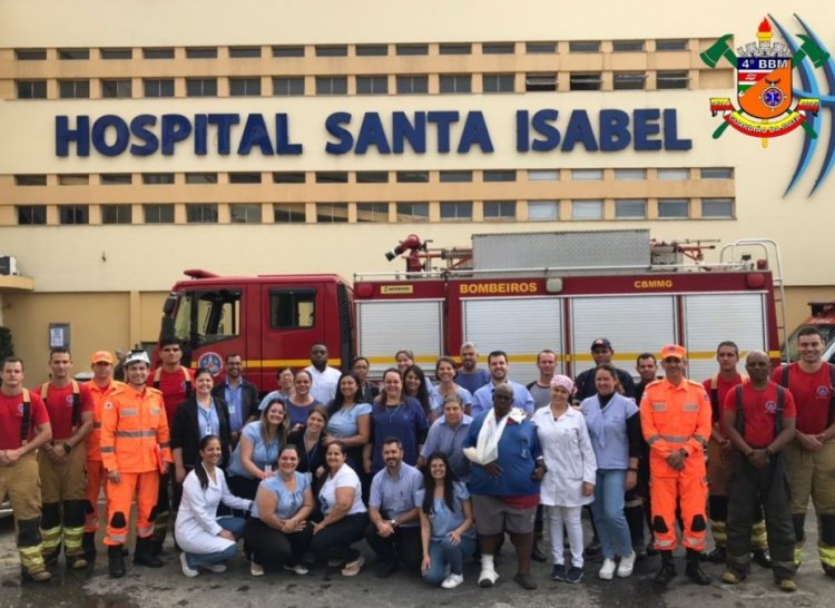 Primeiro Pelotão realiza simulado de incêndio no Hospital Santa Isabel