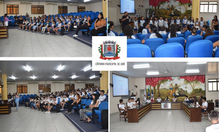 Estudantes do Losango e E.M. Mere Maria de Aquino visitam a Câmara
