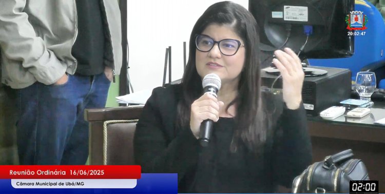 Vereadora Aline Melo destaca conquistas em infraestrutura rural, saúde da mulher e recursos para Ubá durante a reunião da Câmara