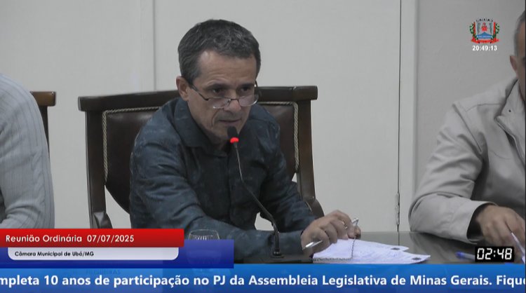 Vereador Gilson Fazolla (PDT) cobra transparência, reconhecimento e cronograma de obras durante sessão da Câmara de Ubá