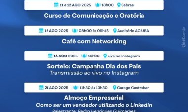 Confira a Agenda de Agosto da ACIUBÁ