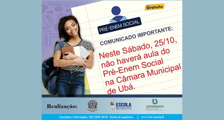 Câmara Municipal de Ubá: Comunicado sobre o Pré-Enem Social
