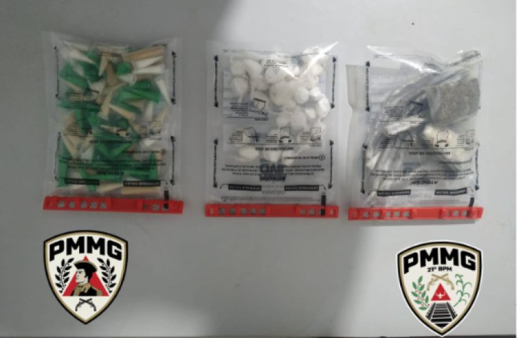 Polícia Militar prende autor por tráfico de drogas no bairro Primavera em Ubá